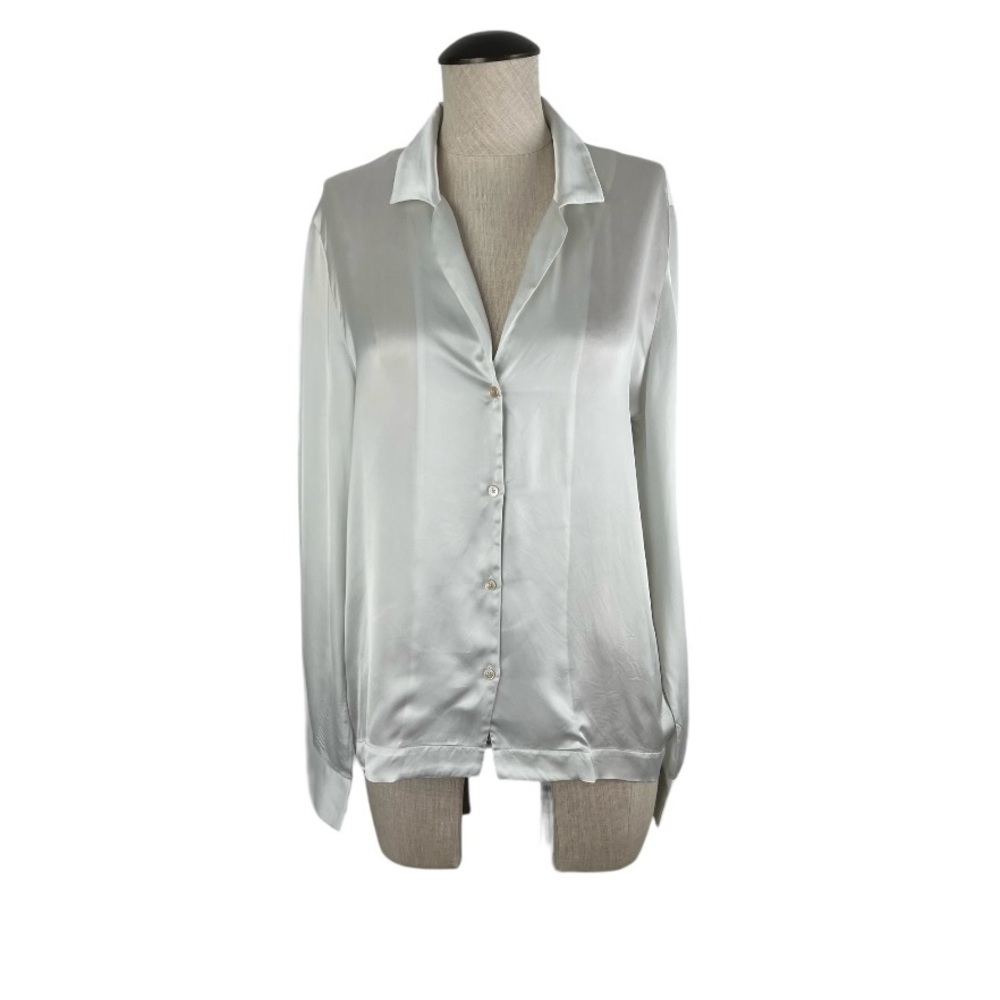 Aritzia Wilfred LongSleeve 100% Cupro Satin Finish Blouse Medium